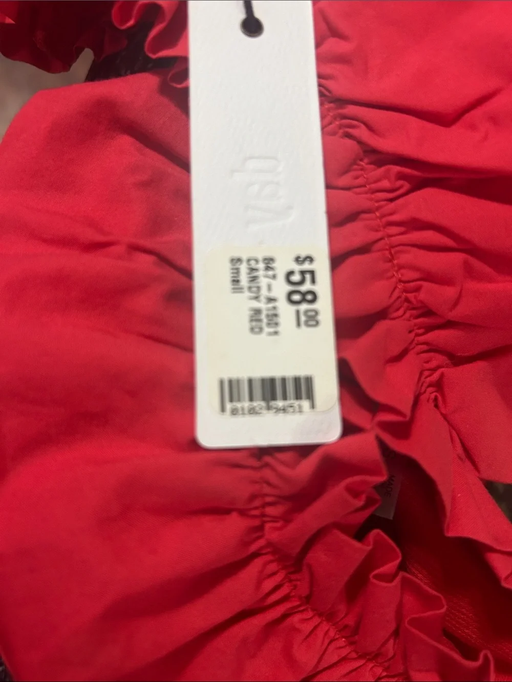 One-Shoulder Ruffle Bodysuit - Red - Picture 6 of 6
